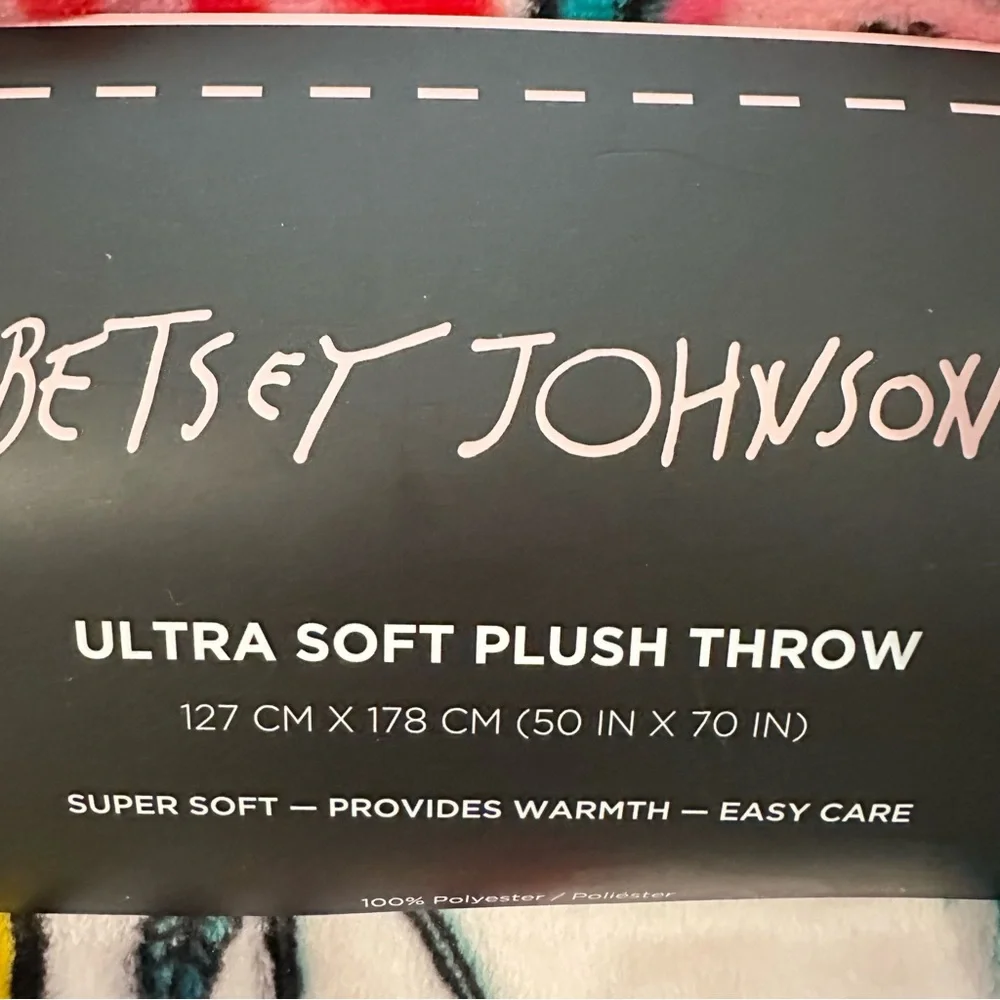 Betsey Johnson Bright Summer Fruits Cream Plush Throw Blanket